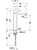 Duravit D-Neo L egykaros magasított csaptelep, króm DE1030002010