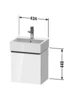 Duravit D-Neo 1 ajtós fali mosdószekrény Vero Air kézmosóhoz, jobbos, matt fehér DE4217R1818