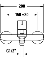 Duravit D-Neo egykaros kádcsaptelep, króm DE5230000010