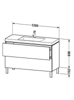 Duravit L-Cube c-bonded alsószekrény Vero Air kerámia mosdóval 120x48 cm, matt szürke LC6939N0707
