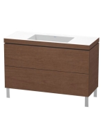 Duravit L-Cube c-bonded alsószekrény Vero Air kerámia mosdóval 120x48 cm, amerikai dió LC6939N1313