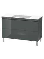 Duravit L-Cube c-bonded alsószekrény Vero Air kerámia mosdóval 120x48 cm, magasfényű dolomit LC6939N3838
