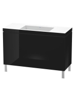 Duravit L-Cube c-bonded alsószekrény Vero Air kerámia mosdóval 120x48 cm, magasfényű fekete LC6939N4040