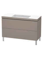 Duravit L-Cube c-bonded alsószekrény Vero Air kerámia mosdóval 120x48 cm, matt bazalt LC6939N4343