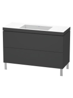Duravit L-Cube c-bonded alsószekrény Vero Air kerámia mosdóval 120x48 cm, matt grafit LC6939N4949