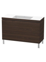 Duravit L-Cube c-bonded alsószekrény Vero Air kerámia mosdóval 120x48 cm, csiszolt dió LC6939N6969