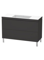 Duravit L-Cube c-bonded alsószekrény Vero Air kerámia mosdóval 120x48 cm, szuper matt grafit LC6939N8080