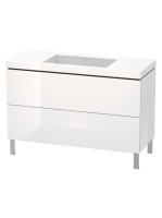 Duravit L-Cube c-bonded alsószekrény Vero Air kerámia mosdóval 120x48 cm, lakkozott fehér LC6939N8585