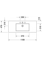 Duravit L-Cube c-bonded alsószekrény Vero Air kerámia mosdóval 120x48 cm, matt szürke LC6939N9191