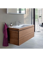 Duravit L-Cube c-bonded alsószekrény kerámia mosdóval 120x48 csapfurattal, matt fehér LC6939O1818