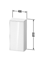 Duravit Zencha középmagas szekrény 81,9x40 cm, balos, fehér üveg/matt grafit ZE1350L64800000