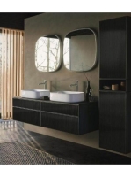 Duravit Zencha magas szekrény 176x40 cm, balos, struktúrált fekete/matt grafit ZE1352L63800000