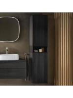 Duravit Zencha magas szekrény 176x40 cm, balos, fekete tölgy/matt grafit ZE1353L16800000