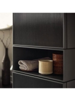 Duravit Zencha magas szekrény 176x40 cm, jobbos, struktúrált fekete/matt grafit ZE1353R63800000