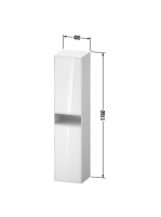 Duravit Zencha magas szekrény 176x40 cm, jobbos, fehér üveg/matt grafit ZE1353R64800000