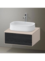 Duravit Zencha alsószekrény 65x55 cm 1 fiókkal, dió fiókrendezővel, fekete tölgy/matt taupe ZE4810016830E00