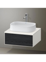 Duravit Zencha alsószekrény 65x55 cm 1 fiókkal, fiókrendező nélkül, fekete tölgy/matt fehér ZE4810016840000
