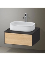 Duravit Zencha alsószekrény 65x55 cm 1 fiókkal, tölgy fiókrendezővel, natúr tölgy/matt grafit ZE4810030800I00