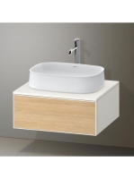 Duravit Zencha alsószekrény 65x55 cm 1 fiókkal, tölgy fiókrendezővel, natúr tölgy/matt fehér ZE4810030840I00