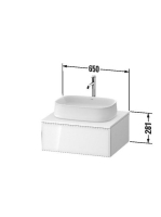 Duravit Zencha alsószekrény 65x55, dió fiókrendezővel, strukturált fekete/matt grafit ZE4810063800E00