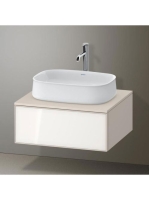 Duravit Zencha alsószekrény 65x55, fiókrendező nélkül, fehér üveg/matt taupe ZE4810064830000