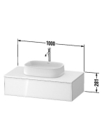 Duravit Zencha alsószekrény 100, dió fiókrendezővel, fekete tölgy/matt grafit ZE4811016800E00