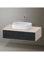 Duravit Zencha fiókos alsószekrény 100, tölgy fiókrendezővel, fekete tölgy/matt taupe ZE4811016830I00