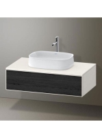 Duravit Zencha fiókos alsószekrény 100, fiókrendező nélkül, fekete tölgy/matt fehér ZE4811016840000