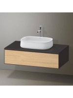Duravit Zencha fiókos alsószekrény 100, fiókrendező nélkül, natúr tölgy/matt grafit ZE4811030800000