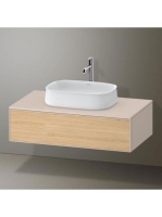 Duravit Zencha fiókos alsószekrény 100, dió fiókrendezővel, natúr tölgy/matt taupe ZE4811030830E00