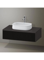 Duravit Zencha fiókos alsószekrény 100, dió fiókrendezővel, textúrált fekete/matt grafit ZE4811063800E00