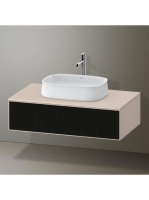 Duravit Zencha fiókos alsószekrény 100, dió fiókrendezővel, textúrált fekete/matt taupe ZE4811063830E00