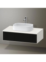 Duravit Zencha fiókos alsószekrény 100, fiókrendező nélkül, texturált fekete/matt fehér ZE4811063840000