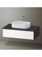 Duravit Zencha fiókos alsószekrény 100, tölgy fiókrendezővel, fehér üveg/matt grafit ZE4811064800I00