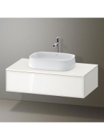 Duravit Zencha fiókos alsószekrény 100, dió fiókrendezővel, fehér üveg/matt fehér ZE4811064840E00