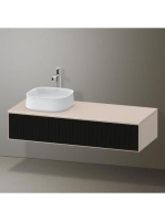 Duravit Zencha balos alsószekrény 130, dió fiókrendezővel, strukturált fekete/matt taupe ZE4812L63830E00