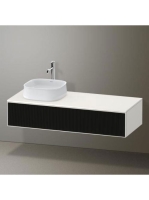 Duravit Zencha balos alsószekrény 130, tölgy fiókrendezővel, strukturált fekete/matt fehér ZE4812L63840I00