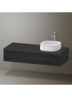 Duravit Zencha jobbos alsószekrény 130, dió fiókrendezővel, fekete tölgy/matt grafit ZE4812R16800E00