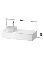 Duravit Zencha jobbos alsószekrény 130, tölgy fiókrendezővel, fekete tölgy/matt taupe ZE4812R16830I00