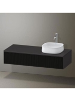 Duravit Zencha jobbos alsószekrény 130, tölgy fiókrendezővel, strukturált fekete/matt grafit ZE4812R63800I00