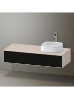 Duravit Zencha jobbos alsószekrény 130, tölgy fiókrendezővel, strukturált fekete/matt taupe ZE4812R63830I00