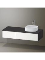 Duravit Zencha jobbos alsószekrény 130, fiókrendező nélkül, fehér üveg/matt grafit ZE4812R64800000