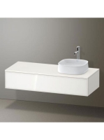 Duravit Zencha jobbos alsószekrény 130, tölgy fiókrendezővel, fehér üveg/matt fehér ZE4812R64840I00