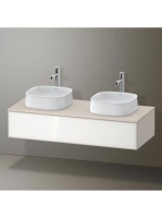 Duravit Zencha fiókos alsószekrény 130, tölgy fiókrendezővel, fehér üveg/matt taupe ZE4813B64830I00