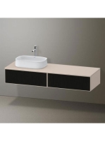 Duravit Zencha balos alsószekrény 160, tölgy fiókrendezővel, textúrált fekete/matt taupe ZE4814L63830K00