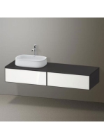 Duravit Zencha balos alsószekrény 160, dió fiókrendezők, fehér üveg/matt grafit ZE4814L64800H00