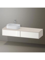 Duravit Zencha balos alsószekrény 160, dió fiókrendezők, fehér üveg/matt taupe ZE4814L64830H00