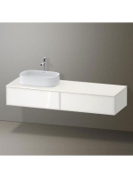 Duravit Zencha balos alsószekrény 160, tölgy fiókrendezővel, fehér üveg/matt fehér ZE4814L64840J00
