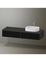 Duravit Zencha jobbos alsószekrény 160, tölgy fiókrendezők, textúrált fekete/matt grafit ZE4814R63800L00