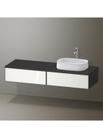 Duravit Zencha jobbos alsószekrény 160, tölgy fiókrendezők, fehér üveg/matt grafit ZE4814R64800L00